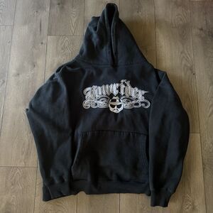 VTG Lowrider Hoodie Sweatshirt Mens 2XL Faded Black Embroidered Homie XXL *Read
